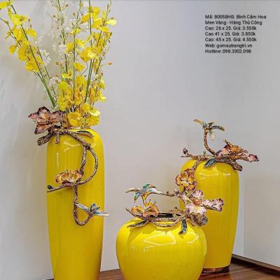 BÌNH CẮM HOA MEN VÀNG - HÀNG THỦ CÔNG